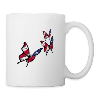 Drapeau papillon portoricain - Mug blanc - blanc - Droite