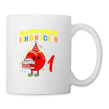 Achtung Ich Bin Schon 1 Geburtstag Tomate - Tasse - Weiß - Rechts