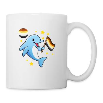 Delfin im Weltraum Gay Bear Pride - Tasse - Weiß - Rechts