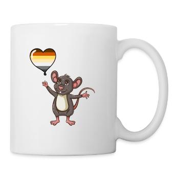 Maus Herzballon Gay Bear Pride - Tasse - Weiß - Rechts