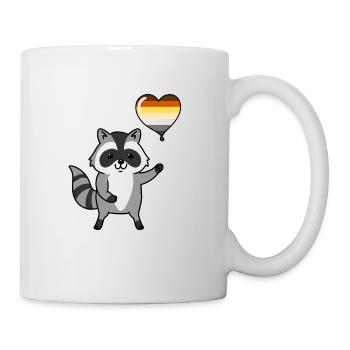 Waschbär Herzballon Gay Bear - Tasse - Weiß - Rechts