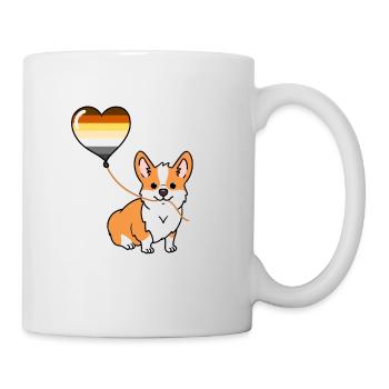 Corgi mit Gay Bear Pride Luftballon - Tasse - Weiß - Rechts