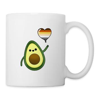 Avocado mit Gay Bear Pride Luftballon - Tasse - Weiß - Rechts