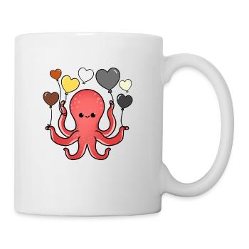 Oktopus Herzballon Gay Bear Pride - Tasse - Weiß - Rechts
