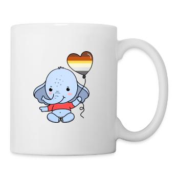 Elefant Herzballon Gay Bear Pride - Tasse - Weiß - Rechts