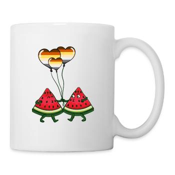 Wassermelonen Paar Gay Bear Pride - Tasse - Weiß - Rechts