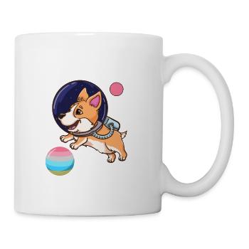 Fierté de l’astronaute Corgi Genderflux - Mug blanc - blanc - Droite