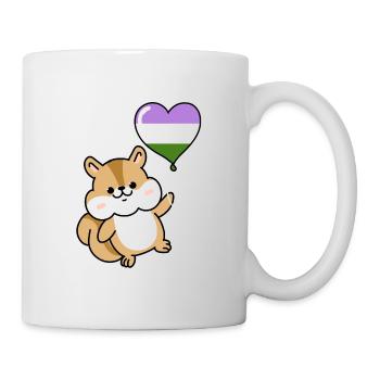 Ballon cœur d’écureuil Genderqueer - Mug blanc - blanc - Droite
