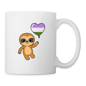 Sloth Heart Balloon Genderqueer - Mug blanc - blanc - Droite