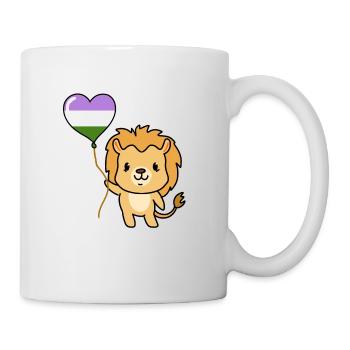 Ballon Lion Genderqueer Pride - Mug blanc - blanc - Droite