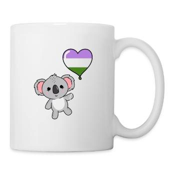 Koala Heart Balloon Genderqueer Pride - Mug blanc - blanc - Droite