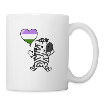 Zebra Herzballon Genderqueer Pride - Tasse - Weiß - Rechts