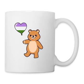 Teddy Bear Balloon Genderqueer Pride - Mug blanc - blanc - Droite