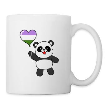Panda Genderqueer Pride Heart Balloon - Mug - white - Right