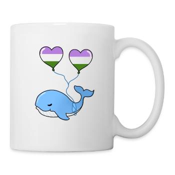 Ballon Whale Heart Genderqueer - Mug blanc - blanc - Droite