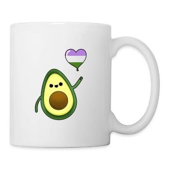 Avocat avec ballon de fierté Genderqueer - Mug blanc - blanc - Droite