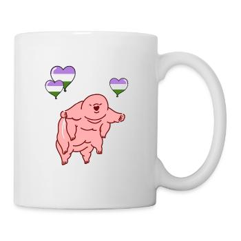 Tardigrade Balloon Genderqueer Pride - Mug blanc - blanc - Droite