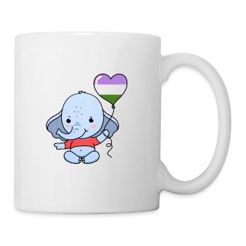 Elephant Heart Balloon Genderqueer - Mug blanc - blanc - Droite