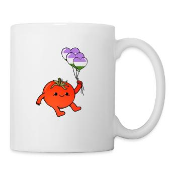 Tomate Balloon Genderqueer Pride - Mug blanc - blanc - Droite