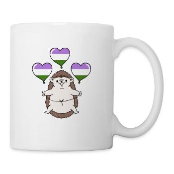 Hedgehog Balloon Genderqueer Pride - Mug blanc - blanc - Droite