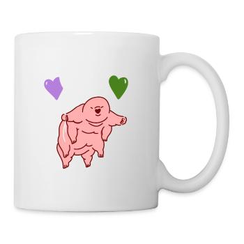 Bärtierchen Herzballon Genderqueer Pride - Tasse - Weiß - Rechts