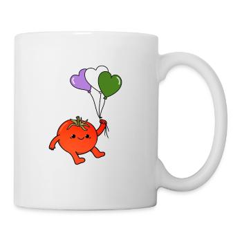 Tomato Heart Balloon Genderqueer Pride - Mug blanc - blanc - Droite