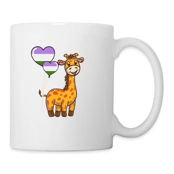 Giraffe Herzballon Genderqueer Pride - Tasse - Weiß - Rechts