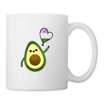Avocado Herzballon Genderqueer Pride - Tasse - Weiß - Rechts