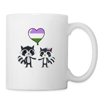Raccoon pair Genderqueer Pride - Mug - white - Right
