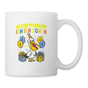 Achtung Ich Bin Schon 8 Geburtstag Pelikan - Tasse - Weiß - Rechts