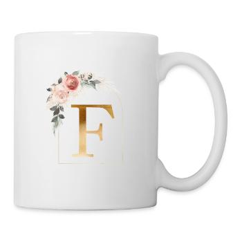 Monogramme personnalisable F Flower Arch - Mug blanc - blanc - Droite
