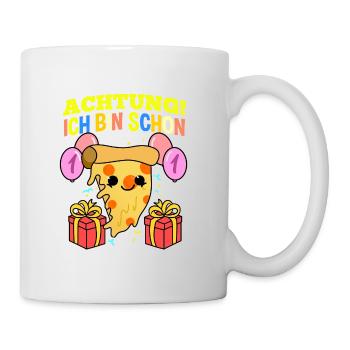 Achtung Ich Bin Schon 1 Geburtstag Pizza - Tasse - Weiß - Rechts