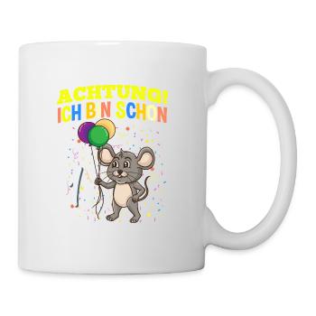 Achtung Ich Bin Schon 1 Tier Geburtstag Maus - Tasse - Weiß - Rechts