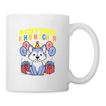 Achtung Ich Bin Schon 1 Geburtstag Wolf - Tasse - Weiß - Rechts