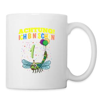Achtung Ich Bin Schon 1 Tier Geburtstag Libelle - Tasse - Weiß - Rechts