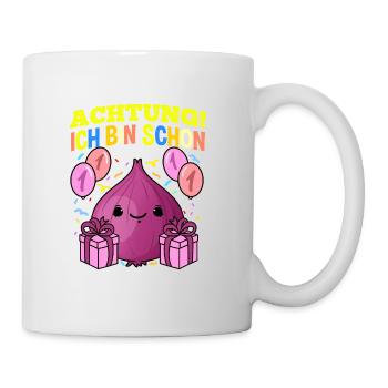 Achtung Ich Bin Schon 1 Geburtstag Zwiebel - Tasse - Weiß - Rechts