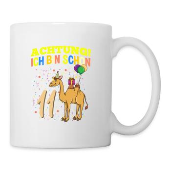 Achtung Ich Bin Schon 11 Geburtstag Kamel-Dromedar - Tasse - Weiß - Rechts