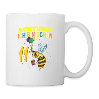 Achtung Ich Bin Schon 11 Tier Geburtstag Wespe - Tasse - Weiß - Rechts