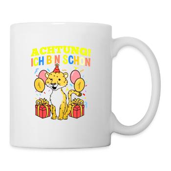 Achtung Ich Bin Schon 1 Geburtstag Leopard - Tasse - Weiß - Rechts