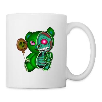 Skull Teddy Bear Skeleton Bear Halloween Shirt - Mug - white - Right