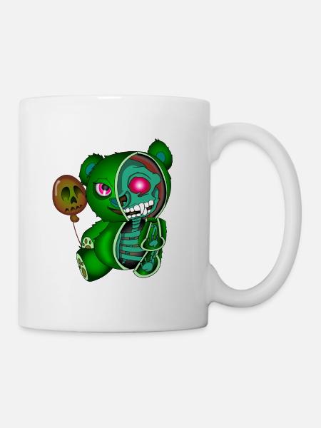 Skull Teddy Bear Skelett Bär Halloweenshirt - Tasse - Weiß