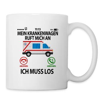 Notfallsanitäter Rettungssanitäter Krankenwagen - Tasse - Weiß - Rechts