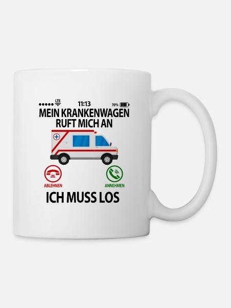 Notfallsanitäter Rettungssanitäter Krankenwagen - Tasse - Weiß