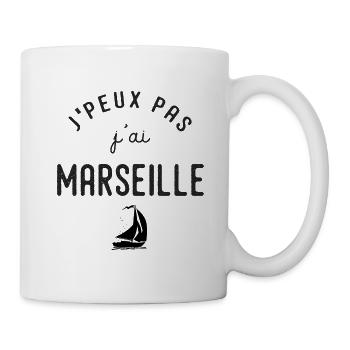 Marseille J peux pas j ai Marseille bateau voilier - Mug blanc - blanc - Droite