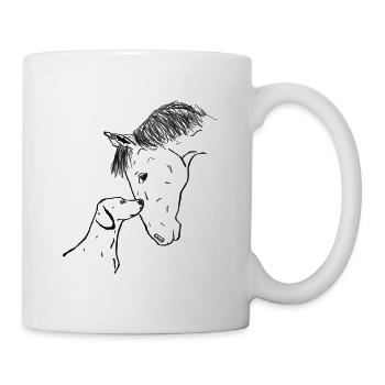 Cheval et chien - Mug blanc - blanc - Droite