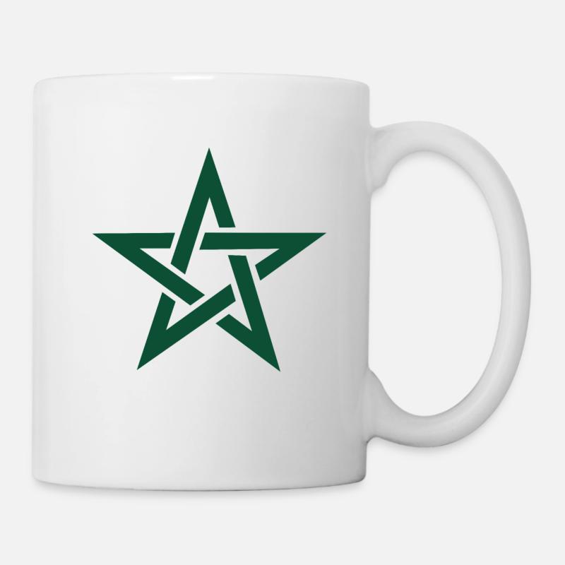 Etoile à 5 branches, Star, étoile verte, Maroc - Mug blanc - blanc