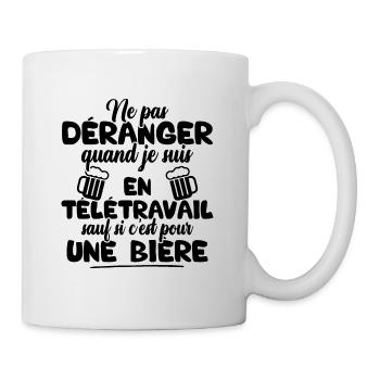 Ne pas déranger quand je suis en télétravail - Mug blanc - blanc - Droite