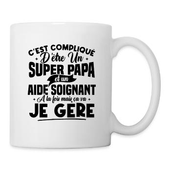 Un super papa et un aide soignant - Mug blanc - blanc - Droite