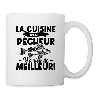 La cuisine d'un pêcheur, Humour cadeau pêcheur - Mug blanc - blanc - Droite