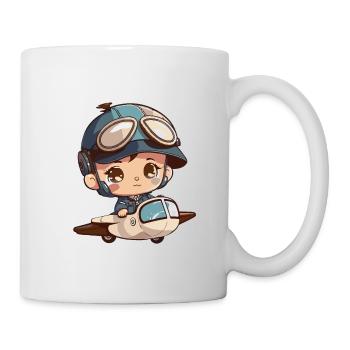 Baby Pilot auf Flugzeug - Tasse - Weiß - Rechts